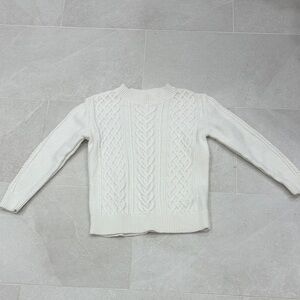 Crewcuts Ivory Cable Knit Crewneck Sweater